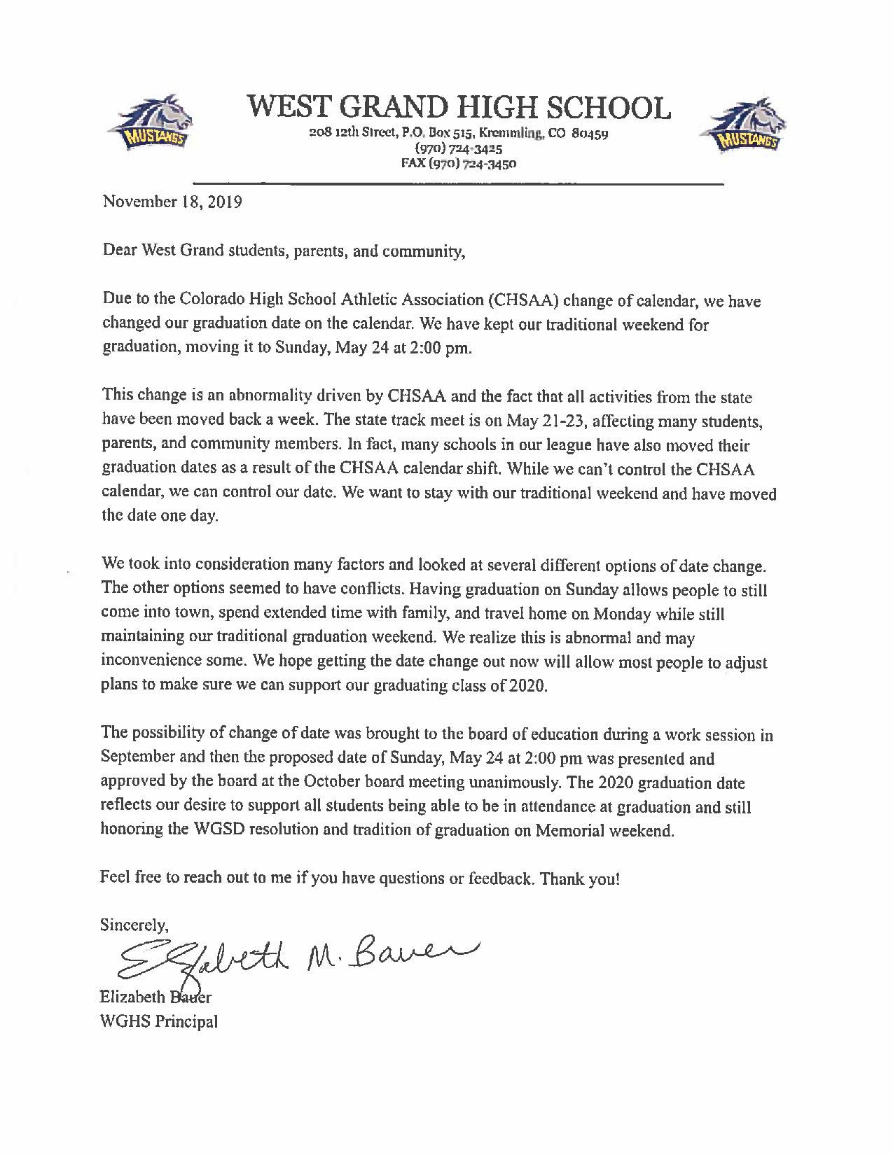 Graduation Date Change Info